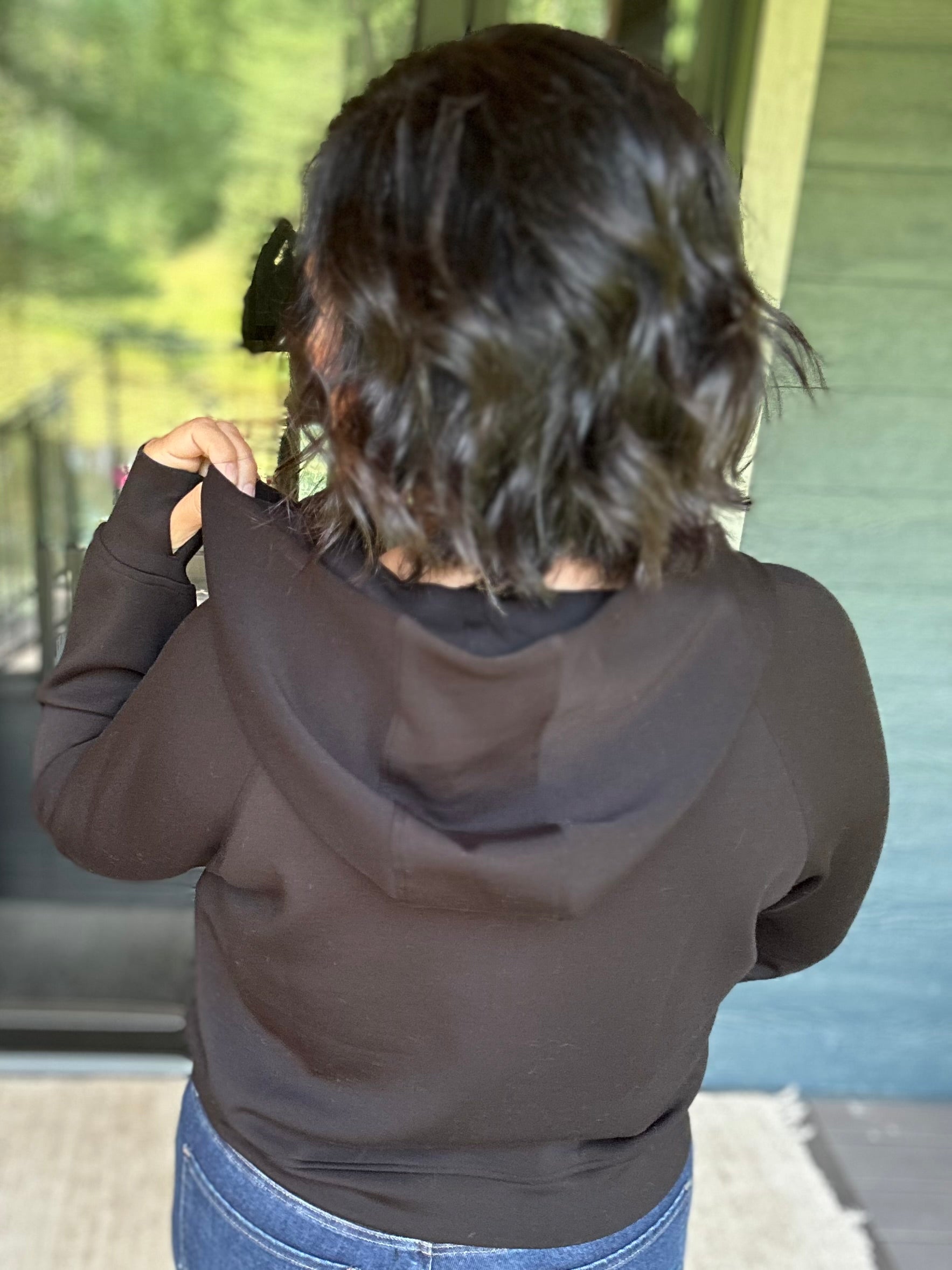 Black Quarter Zip Hoodie Top Top - Sweatshirt RAE MODE
