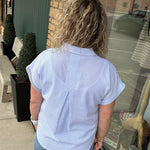 Blue Ramona Color Block Button Down Tops - Button Ups FLAG AND ANTHEM
