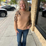 Camel Embroidery Sweater Top - Sweater STACCATO