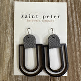 Grey/Black Wood Earrings