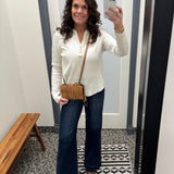 Ecru Reardan Waffle Knit Henley