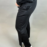 Black Tru Side Wide Leg Pant