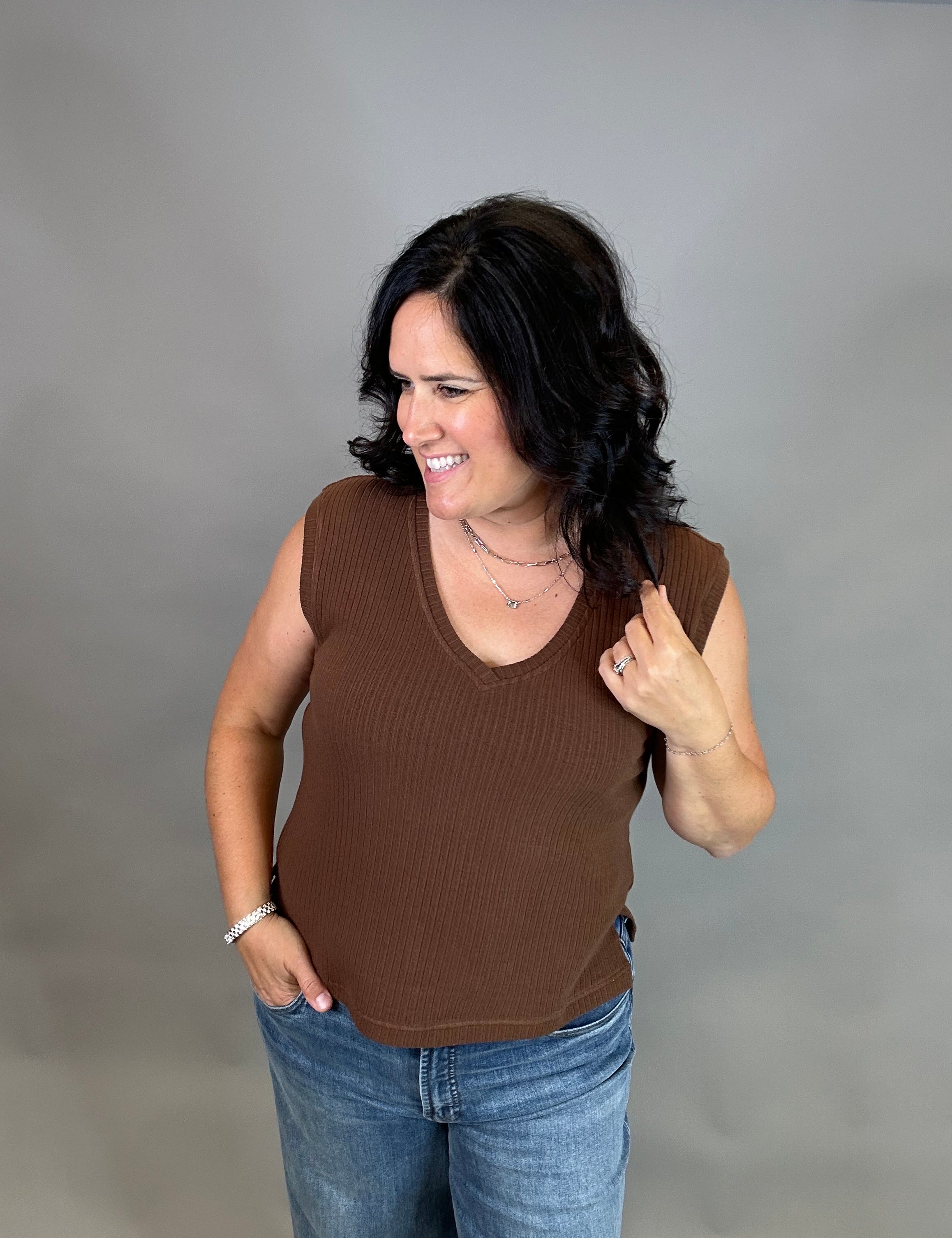 Brown Misty Top Tops- Blouses THREAD & SUPPLY