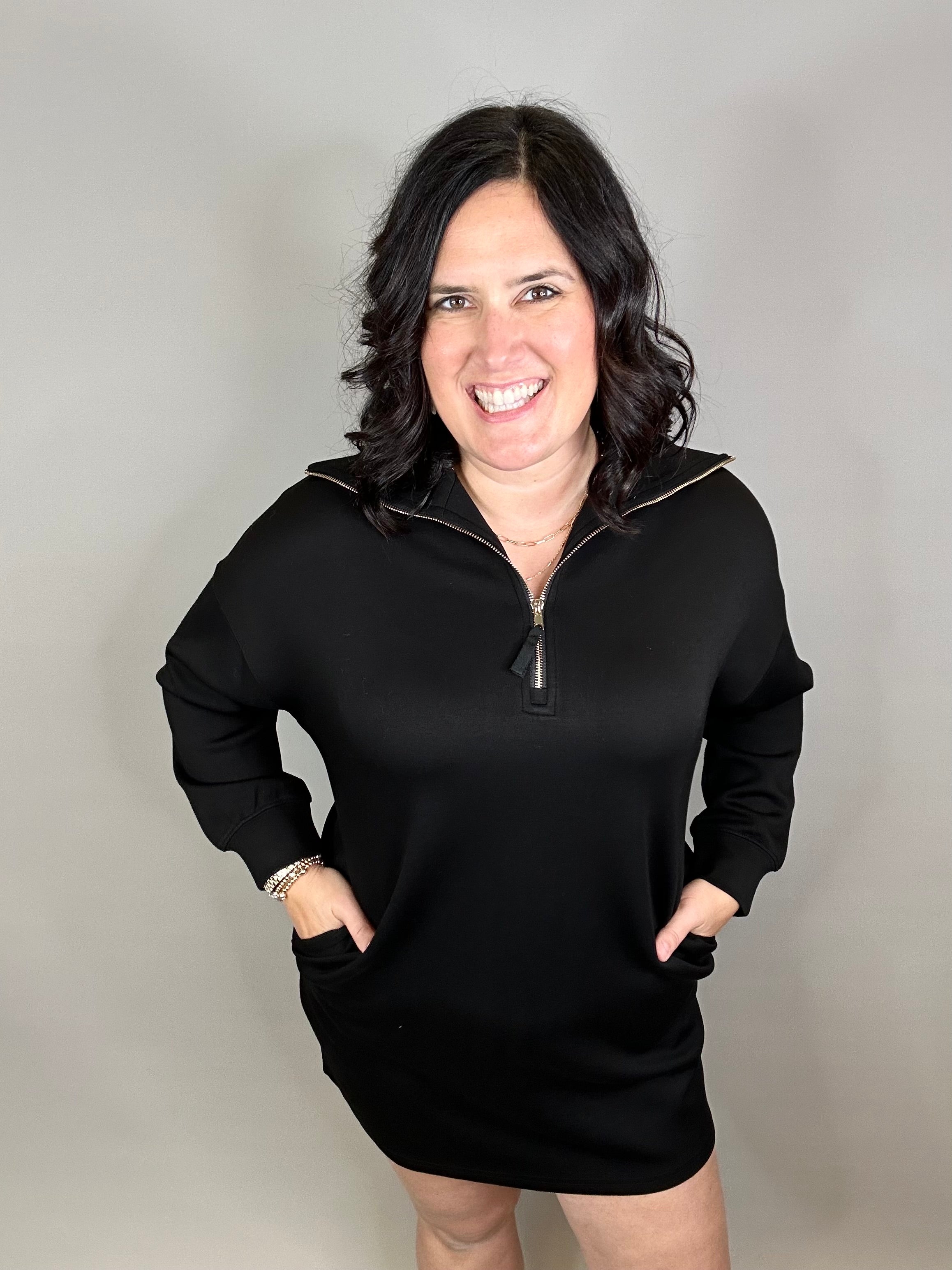 Black Modal Long Sleeve Dress Dresses P.CILL