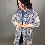 Paisley Motif Sweater Coatigan