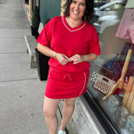 Red Modal V-Neck Top - Sweatshirt RAE MODE