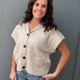 Oatmeal Hoodie Cardigan Sweater Tops- Cardigans STACCATO