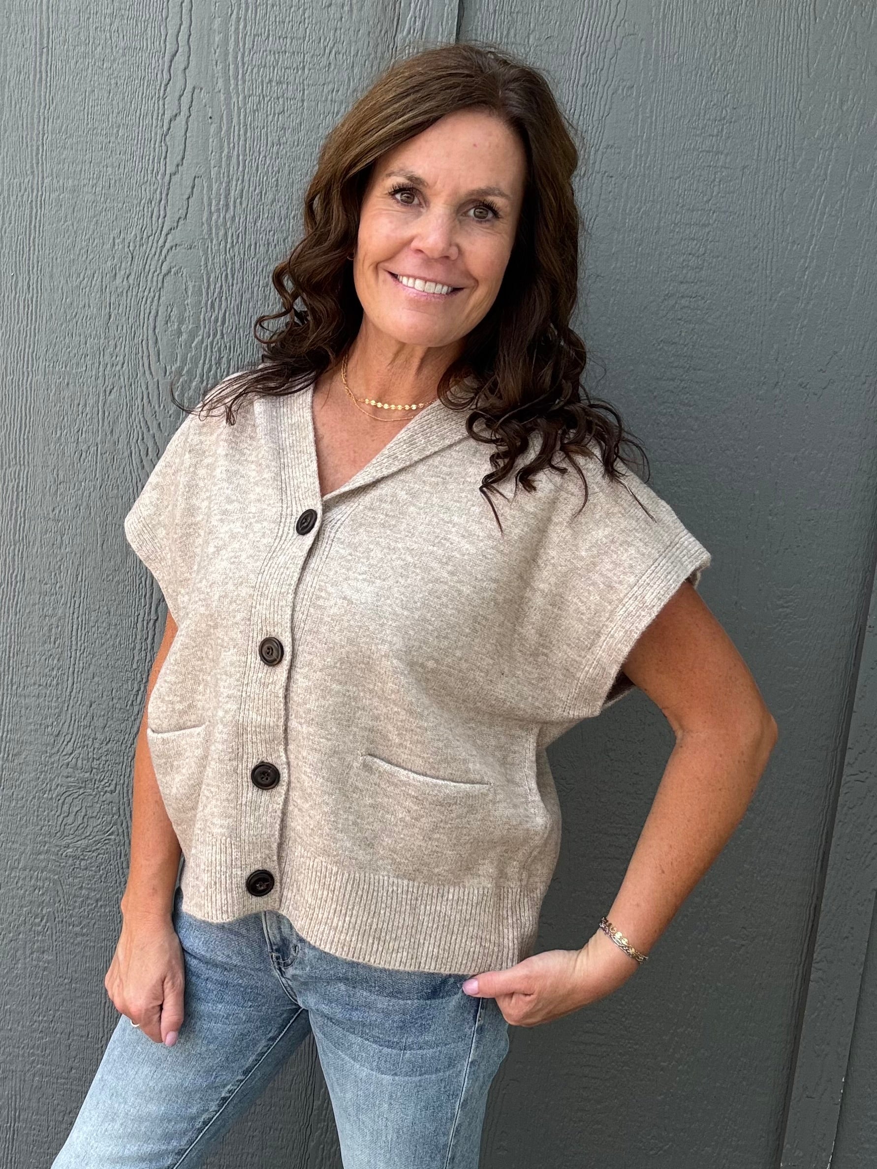 Oatmeal Hoodie Cardigan Sweater Tops- Cardigans STACCATO