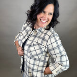 Ivory Plaid Shirt Jacket