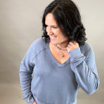 Bleached Blue Zane Sweatshirt Top - Sweatshirt THREAD & SUPPLY