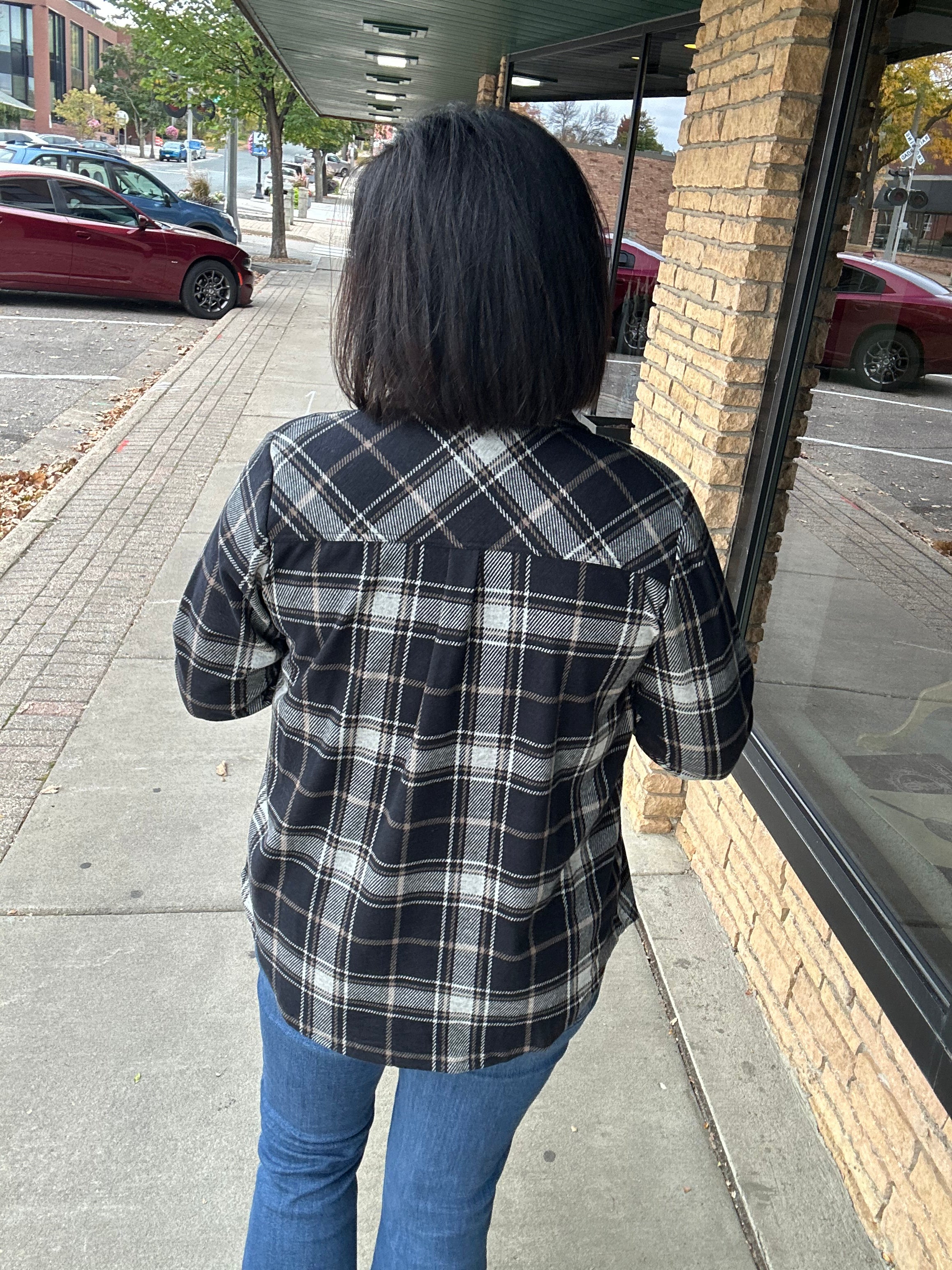 Black, White & Tan Markus Plaid Tops - Button Ups PANACHE