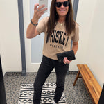 Lt. Brown Whiskey Weather Tee Tops- Tees PANACHE