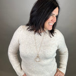 Oatmeal Puff Sleeve Sweater Top - Sweater STACCATO