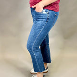 Medium Blue Bootcut Cropped Jeans Bottom- Pants MICA DENIM