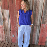Royal Frill Split Neck Blouse Tops- Blouses STACCATO