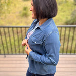 Magnolia Western Stretch Chambray Shirt Tops - Button Ups FLAG AND ANTHEM