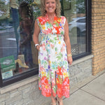 Cream/Red Multi Midi Dress Dresses FATE by LFD