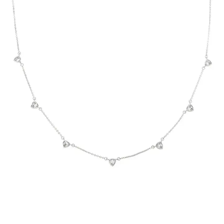 18K Gold Triangle Drop Necklace: Silver Brenda Grands Waterproof Jewelry