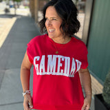 Red Game Day Top Tops- Sweatshirt PANACHE