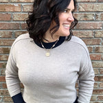 Dylan Colorblock Trim Sweater Top - Sweater SIX/FIFTY