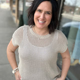 Natural Sun-Soaked Open-Knit Fishnet Sweater Top - Sweater IN FEBRUARY