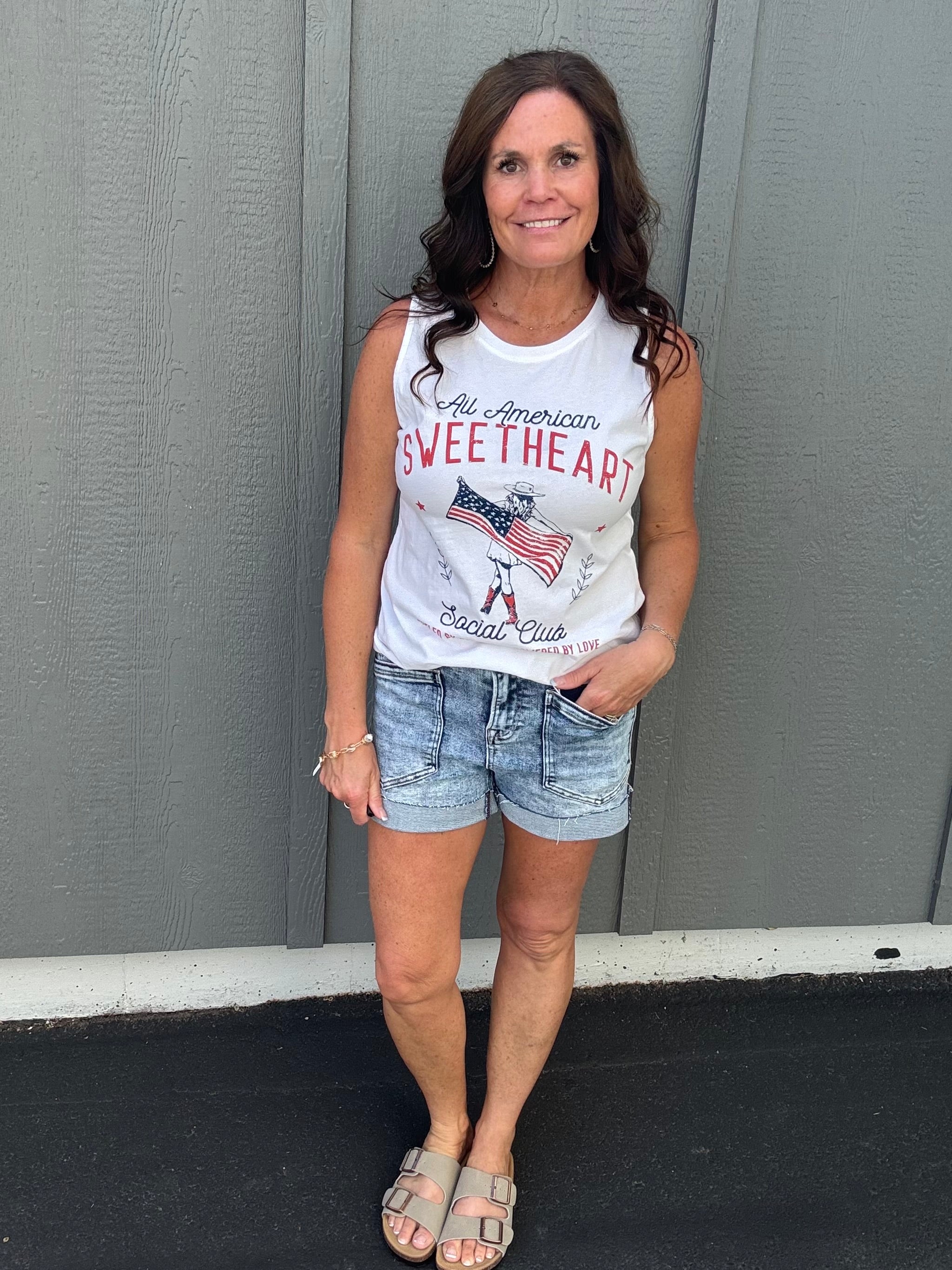 All American Sweetheart Graphic Tank Tops- Tanks HRT and LUV
