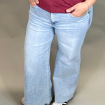 Ankle Wide Leg Palazzo Jeans Bottoms - Pants RISEN