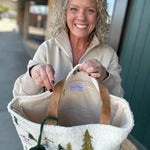 Ski Scene Woven Tote Bags- Totes PANACHE