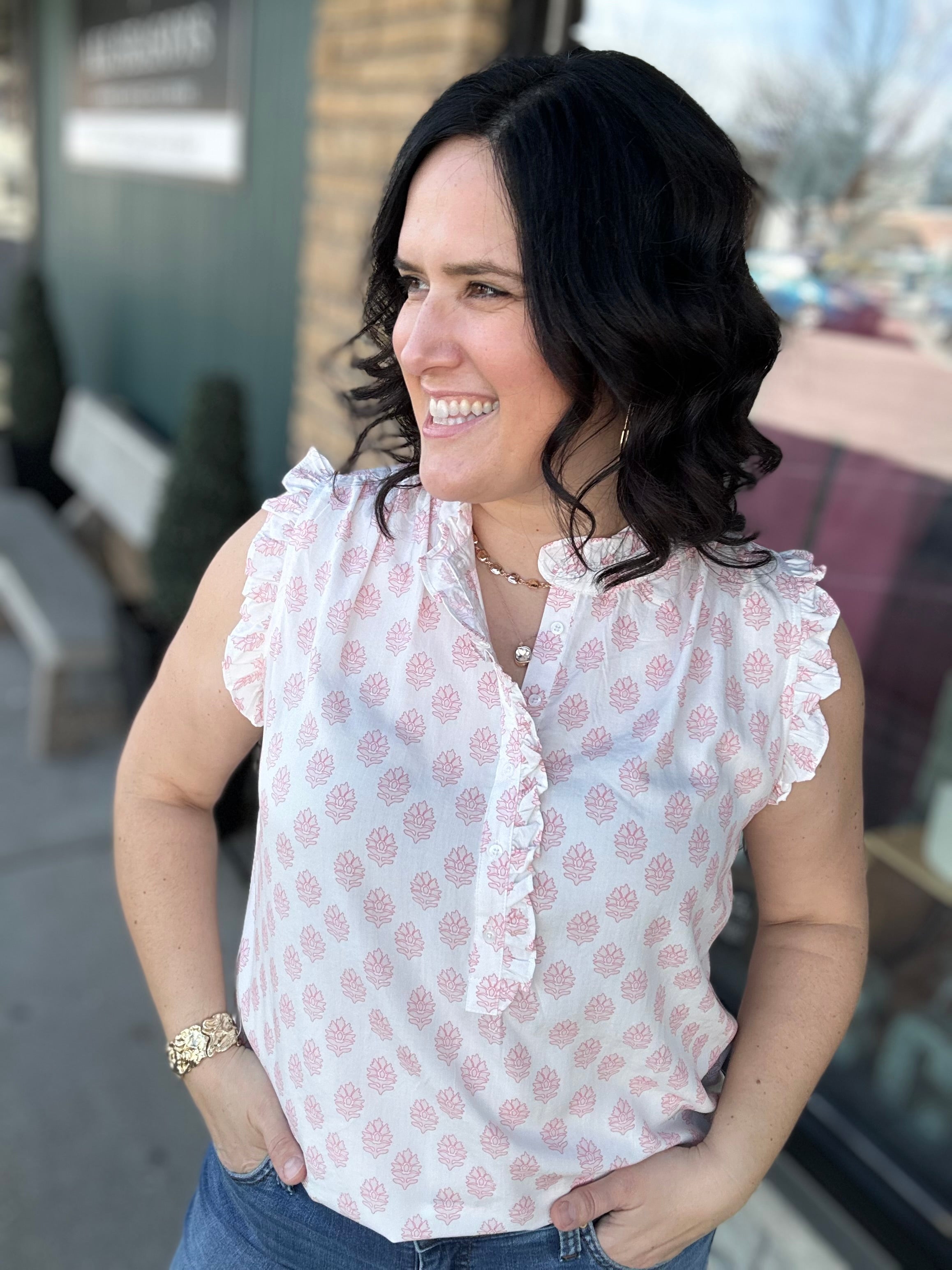 Anita Printed Tank Blouse Tops- Blouses FLAG AND ANTHEM