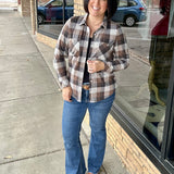 Cream Brown Plaid Lewis Top