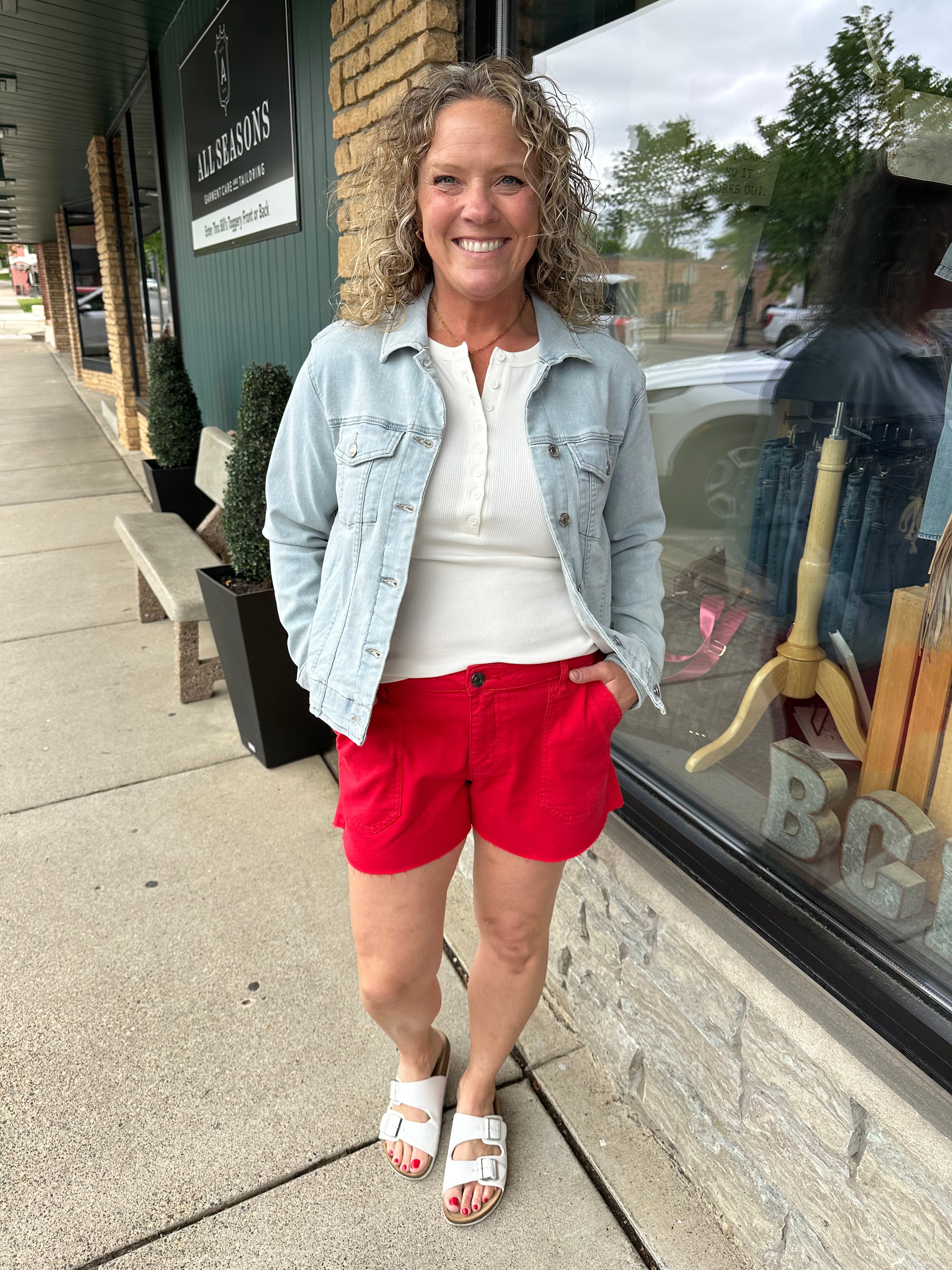 Jane High Rise Tomato Short Bottoms - Shorts KUT FROM THE KLOTH