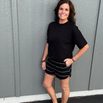 Black Modal Short Sleeve Top Top - Tee RAE MODE
