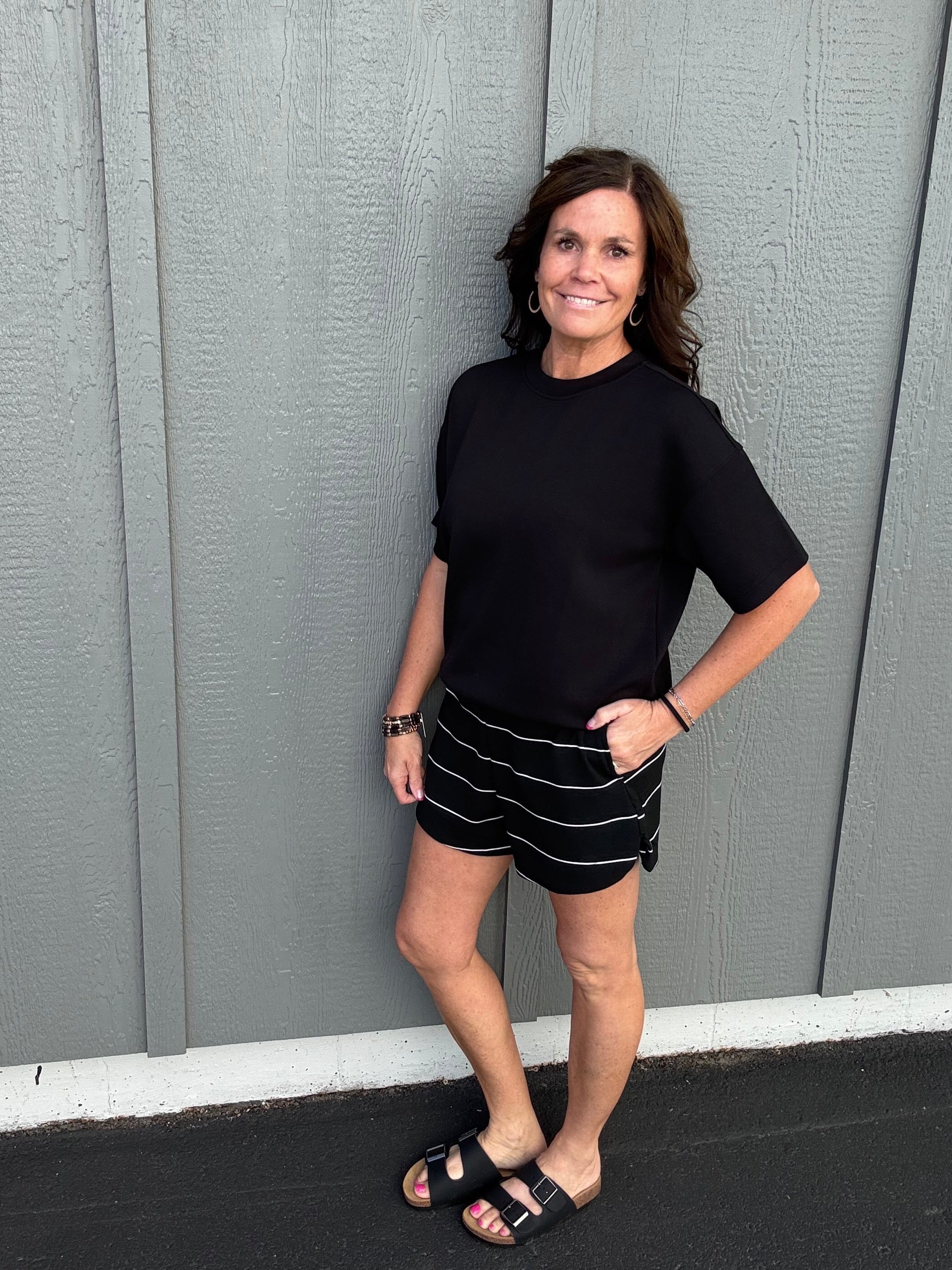 Black Modal Short Sleeve Top Top - Tee RAE MODE