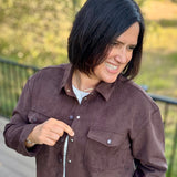 Sadina Faux Sueded Button Up Shacket
