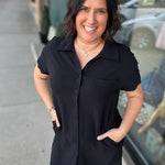 Black Collared Shirt Dress Dresses STACCATO