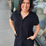 Black Collared Shirt Dress Dresses STACCATO