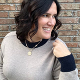 Dylan Colorblock Trim Sweater Top - Sweater SIX/FIFTY