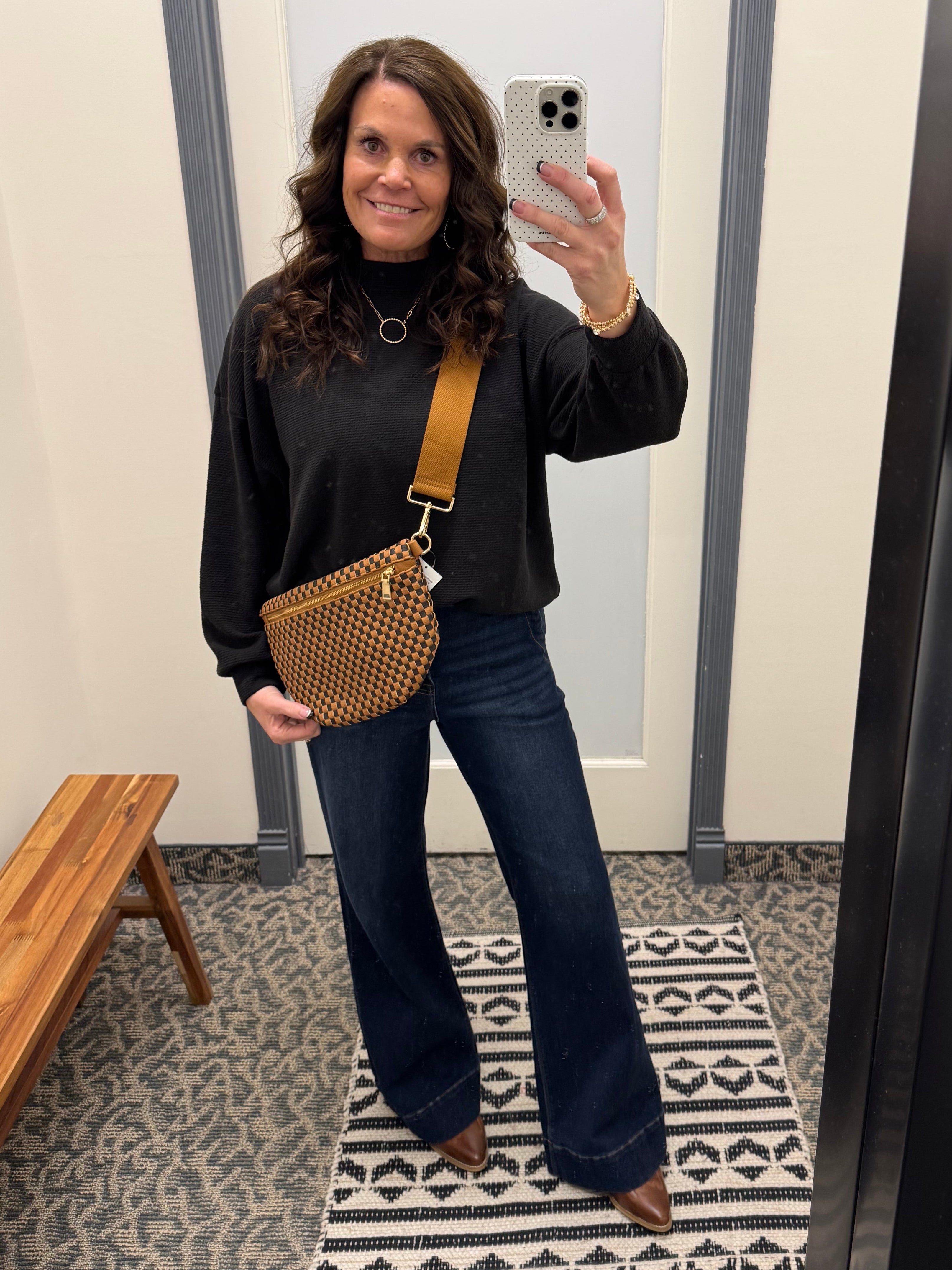 Black Cloudy Knit Long Sleeve Top Top - Sweatshirt TRES BIEN