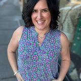 Royal Blue Multi Liz Tank