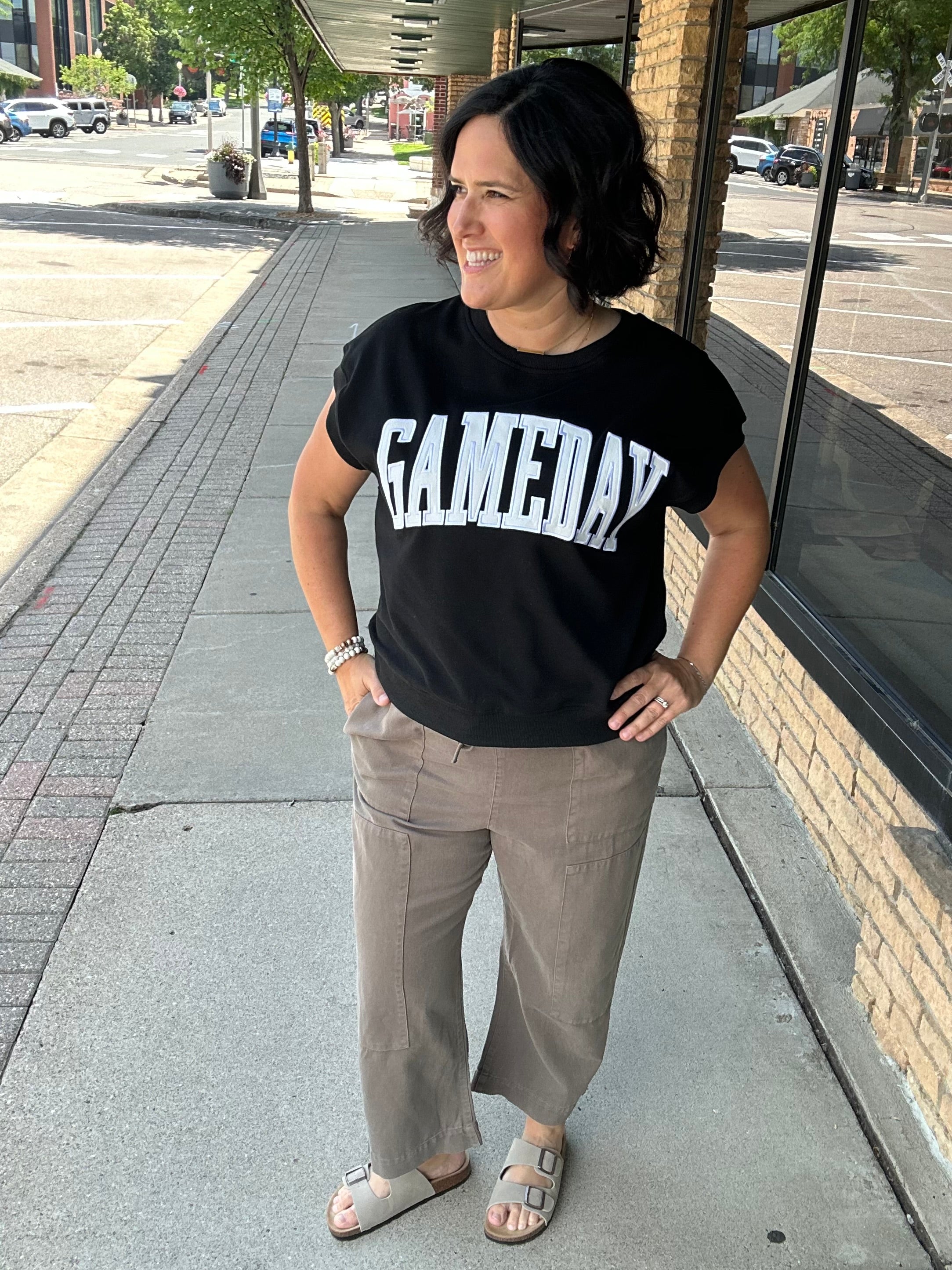 Black Game Day Top Top- Sweatshirt PANACHE
