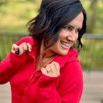Red Quarter Zip Hoodie Top Top - Sweatshirt RAE MODE