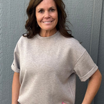 Heather Taupe Modal Short Sleeve Top Top - Tee RAE MODE