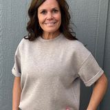 Heather Taupe Modal Short Sleeve Top Top - Tee RAE MODE