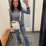 Navy/White Frannie Reversible Top