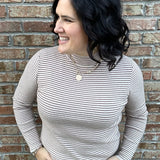 Taupe Pinstripe Sweater