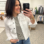 Olive Cream Stripe Rib Top Top - Tee GILLI