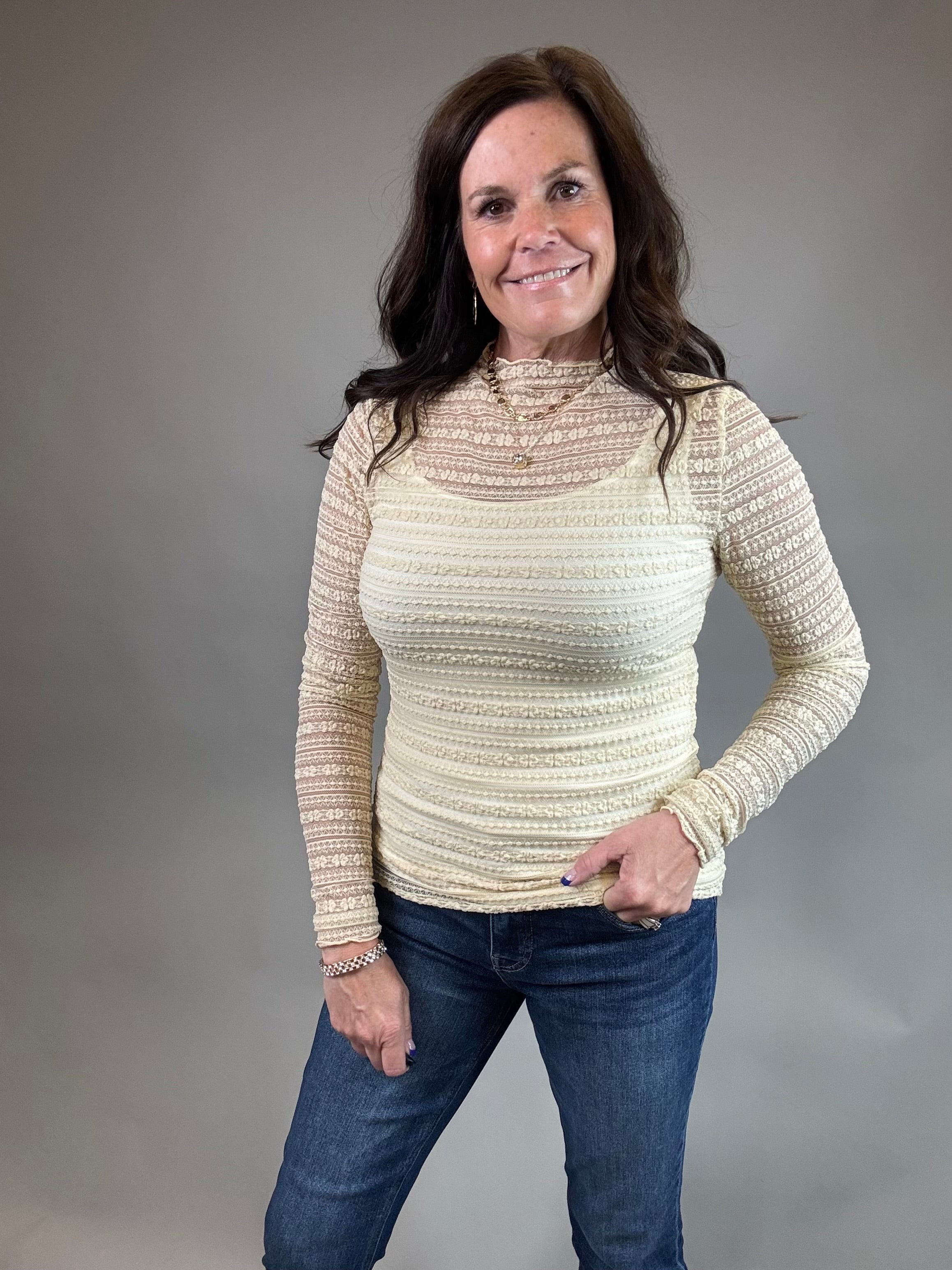 Butter Yellow Sheer Lace Top Tops- Blouses EE:SOME
