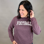 Mineral Burgundy Football Sweatshirt Top- Sweatshirt HRT and LUV