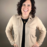 Camel Ivory Stripe Cassian Shirt