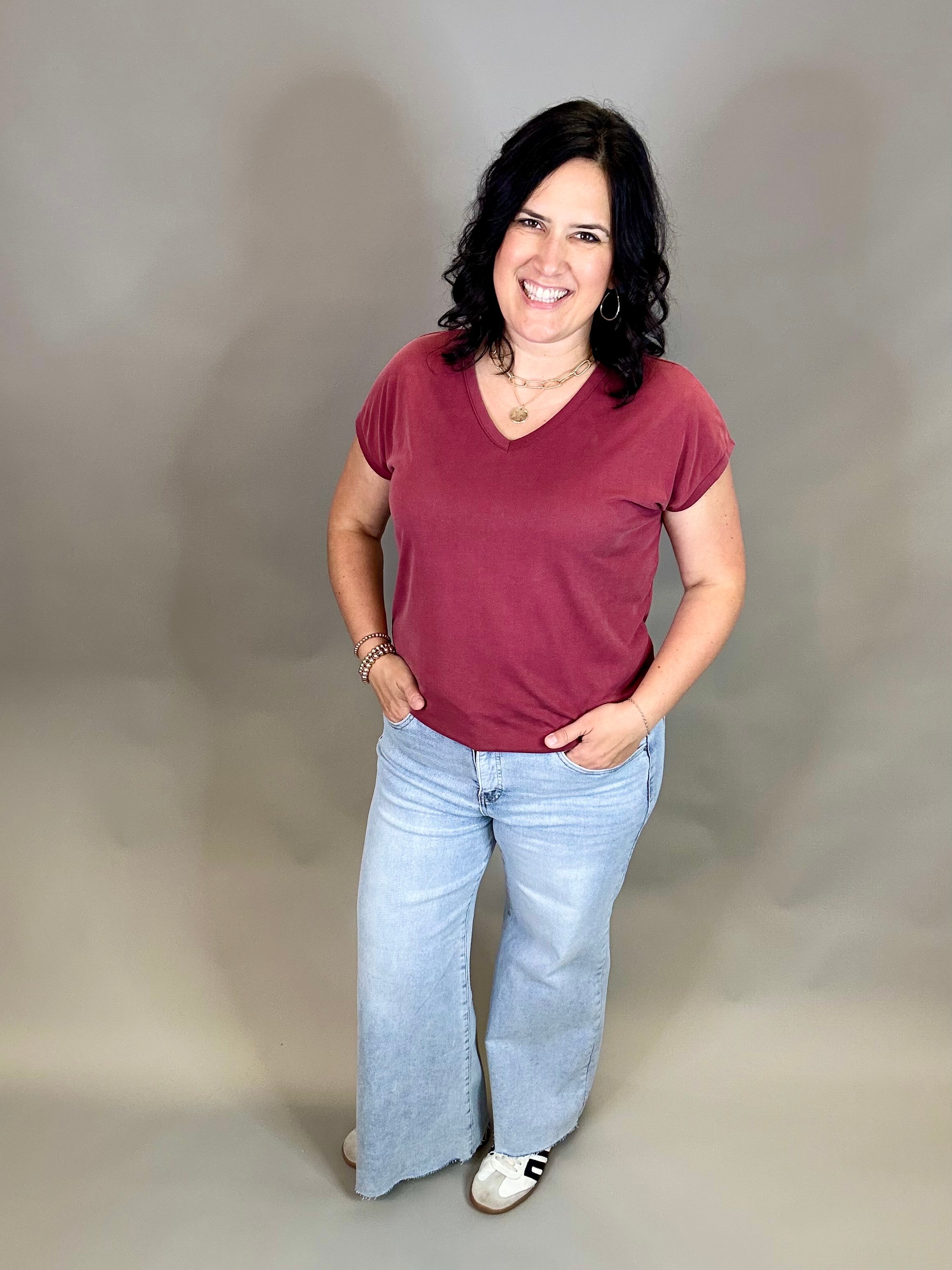 Ankle Wide Leg Palazzo Jeans Bottoms - Pants RISEN
